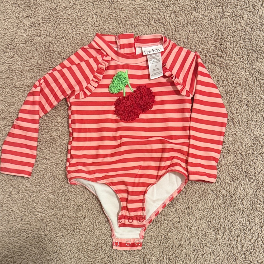 Red Striped Kids One Piece by